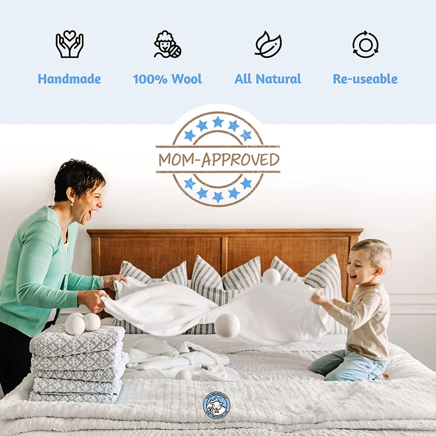 6 Wool Dryer Balls + Scenting Spray Bundle