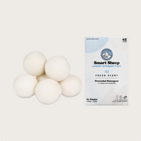 6 Wool Dryer Balls + Detergent Strips